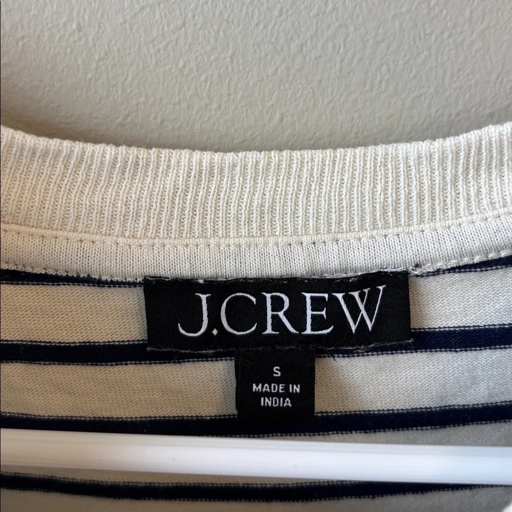 J. Crew White Tank with Navy Stripes